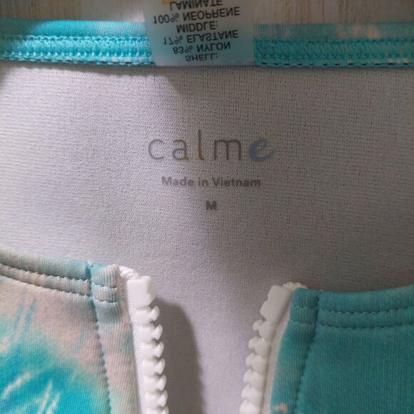 Calme Womens Neoprene Zip Front One Piece Blue Swim/Snorkel/Scuba Suit Small - Picture 6 of 10